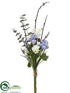 Silk Plants Direct Iris, Snowball, Lavender Bundle - Purple White - Pack of 6