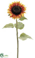Silk Plants Direct Giant Sunflower Spray - Orange Burgundy - Pack of 12