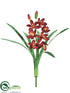 Silk Plants Direct Mini Cymbidium Orchid Spray - Burgundy - Pack of 6