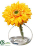 Silk Plants Direct Gerbera Daisy - Yellow Orange - Pack of 4