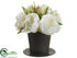 Silk Plants Direct Peony - White - Pack of 6