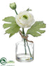 Silk Plants Direct Ranunculus - White - Pack of 12