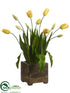 Silk Plants Direct Tulip - Yellow Green - Pack of 1