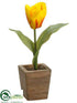 Silk Plants Direct Tulip - Yellow Flame - Pack of 12
