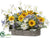Sunflower, Daisy, Agapanthus - Yellow White - Pack of 2