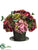 Hydrangea, Rose, Berry - Green Burgundy - Pack of 2