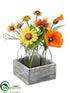 Silk Plants Direct Poppy, Sunflower - Orange Mustard - Pack of 2