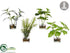 Silk Plants Direct Basil, Mint, Sage, Rosemary - Green Purple - Pack of 3