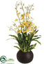 Silk Plants Direct Dancing Orchid Plant - Yellow - Pack of 1