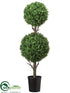 Silk Plants Direct Boxwood Two Ball Topiary - Green - Pack of 1