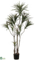 Silk Plants Direct Outdoor Dracaena Marginata Tree - Green Burgundy - Pack of 2
