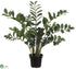Silk Plants Direct Zamioculcas Zamiifolia ZZ Plant - Green Two Tone - Pack of 4
