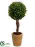 Silk Plants Direct Boxwood Single Ball Topiary - Green - Pack of 4