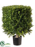Silk Plants Direct Square Boxwood Topiary - Green Two Tone - Pack of 1