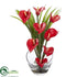 Silk Plants Direct Calla Lily and Grass - Red - Pack of 1