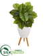 Silk Plants Direct Large Philodendron Artificial Plant in White Planter with Stand - Pack of 1