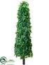 Silk Plants Direct Ivy Leaf Cone Topiary - Green - Pack of 2