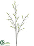 Silk Plants Direct Mini Leaf Twig Spray - Green - Pack of 12