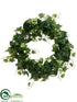 Silk Plants Direct Ivy Wreath - Green Cream - Pack of 2