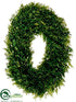 Silk Plants Direct Tea Leaf Oval Wreath - Green - Pack of 2
