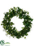 Silk Plants Direct Ivy, Eucalyptus Wreath - Green Two Tone - Pack of 2