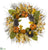 Pumpkin, Berry, Pine Cone Wreath - Orange Green - Pack of 2