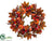 Pumpkin, Chinese Lantern, Berry Wreath - Fall Orange - Pack of 2