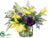 Hydrangea, Lily, Anemone, Baby Blossom - Yellow Purple - Pack of 1