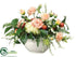 Silk Plants Direct Hydrangea, Rose, Apple - Salmon Cream - Pack of 1