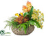 Silk Plants Direct Phalaenopsis Orchid, Protea, Ginger, Calla Lily - Rust Green - Pack of 1