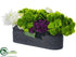 Silk Plants Direct Ranunculus, Hydrangea, Dahlia - Green Eggplant - Pack of 1