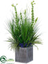 Silk Plants Direct Willow Grass, Bells of Ireland, Lupinus - Green Purple - Pack of 1