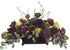 Silk Plants Direct Rose, Hydrangea, Dahlia, Peony - Eggplant Brown - Pack of 1