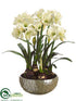 Silk Plants Direct Amaryllis - Green Cream - Pack of 1