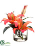 Silk Plants Direct Casablanca Lily - Flame - Pack of 1