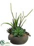 Silk Plants Direct Aloe, Echeveria, Sedum - Green Burgundy - Pack of 1