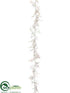 Silk Plants Direct Glittered Rose Hip Garland - White Pearl - Pack of 6