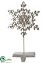 Silk Plants Direct Snowflake Stocking Holder - Silver Antique - Pack of 1