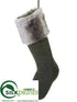 Silk Plants Direct Knit, Fur Stocking - Green Brown - Pack of 2