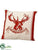 Reindeer Pillow - Red Beige - Pack of 2