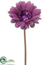 Silk Plants Direct Glittered Linen Gerbera Daisy Spray - Purple - Pack of 24