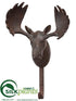 Silk Plants Direct Moose Wall Stocking Holder - Brown - Pack of 4