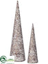 Silk Plants Direct Lace Cone Topiary - Bronze Ice - Pack of 2