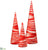Yarn Cone Topiary - Red White - Pack of 2