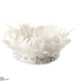 Silk Plants Direct Feather, Rhinestone Crown - White - Pack of 2