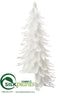 Silk Plants Direct Feather Cone Topiary - White - Pack of 2