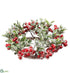 Silk Plants Direct Iced Berry, Boxwood Candle Ring - Red Green - Pack of 4
