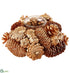 Silk Plants Direct Glittered Pine Cone Candleholder With Glass - Brown Gold - Pack of 6
