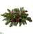 Plastic Pine Cone, Pine Centerpiece With Glass Hurricane - Brown Green - Pack of 2