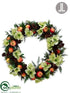 Silk Plants Direct Amaryllis, Apple, Juniper Wreath - Green Red - Pack of 1